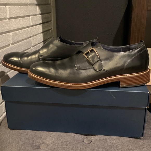 Cole Haan Black Leather Monk Strap Derbys - Picture 5 of 5